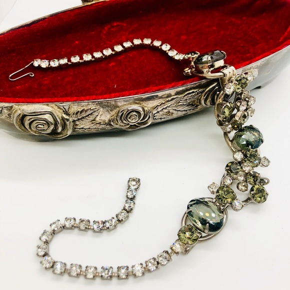 Vintage Juliana Grey Rhinestone 5 Link Necklace - Picture 16 of 16